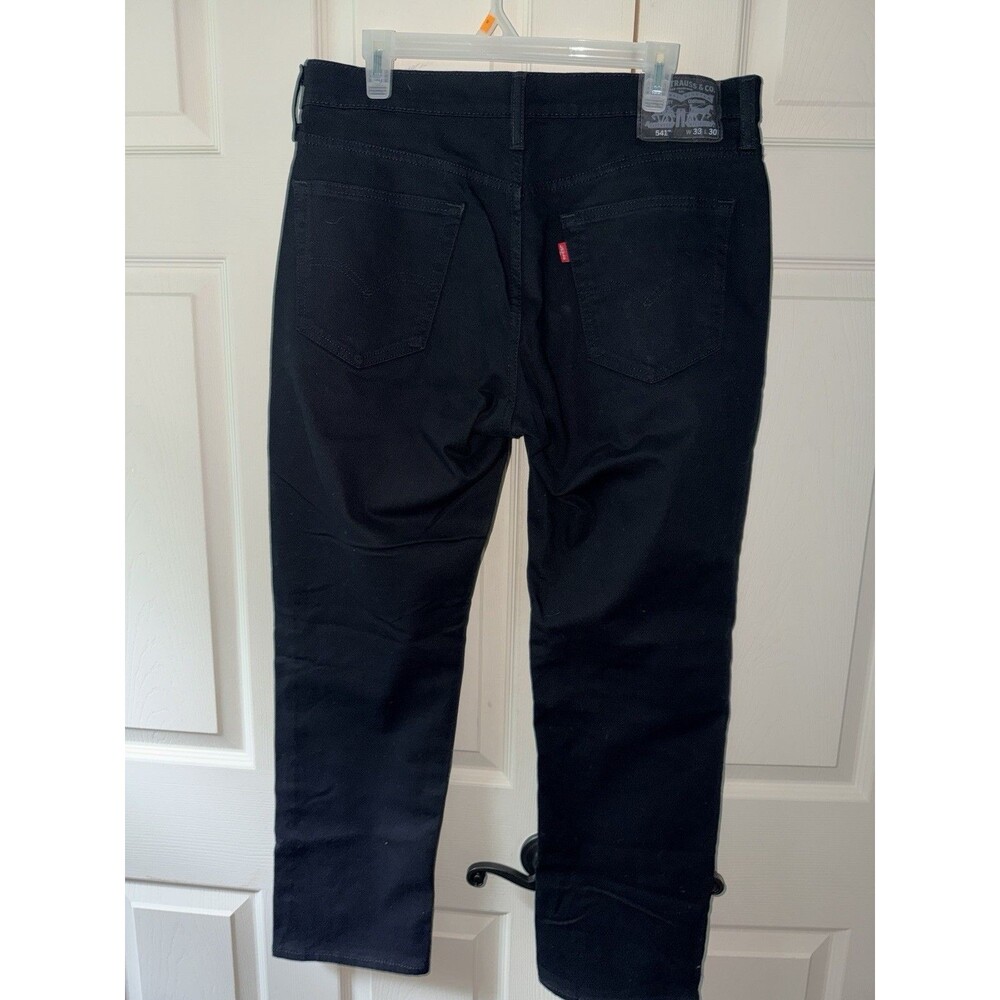 Levis 541 Athletic Fit Stretch Black Denim Jeans Mens Size 33 x 30 - Picture 10 of 11